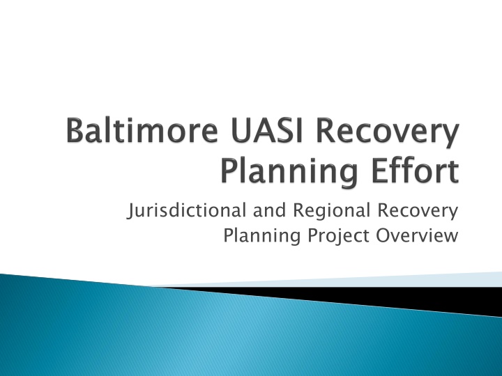 Regional Recovery Planning Project Overview