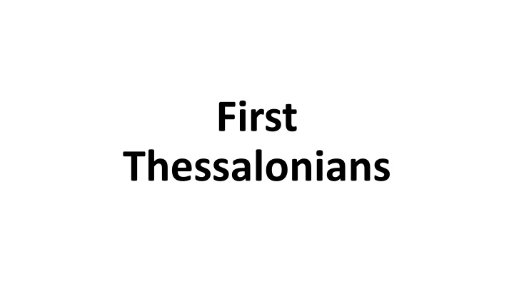 First Thessalonians