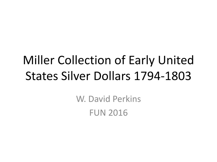 States Silver Dollars 1794-1803