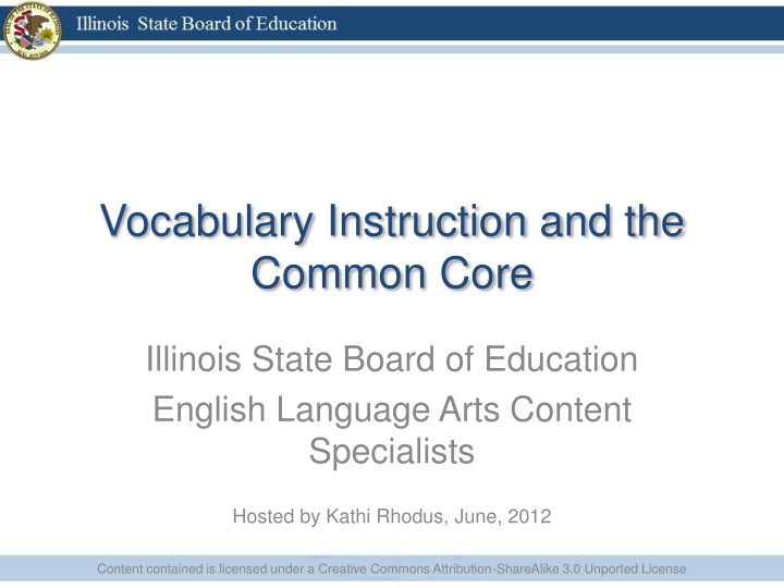ELA Common Core Vocabulary Instruction