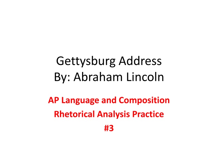 Analyzing Lincoln's Gettysburg Address