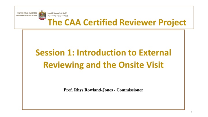 The CAA Certified Reviewer Project
