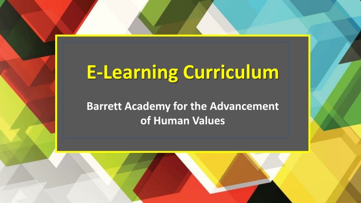 E-Learning Curriculum