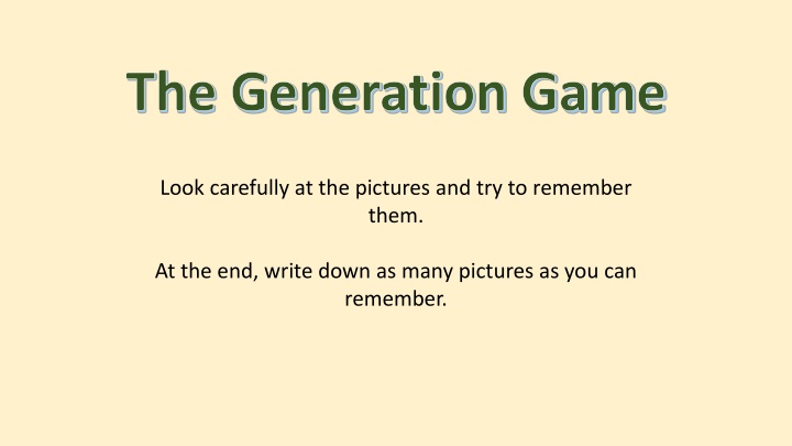 The Generation Game