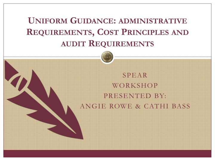 Uniform Guidance Workshop Overview