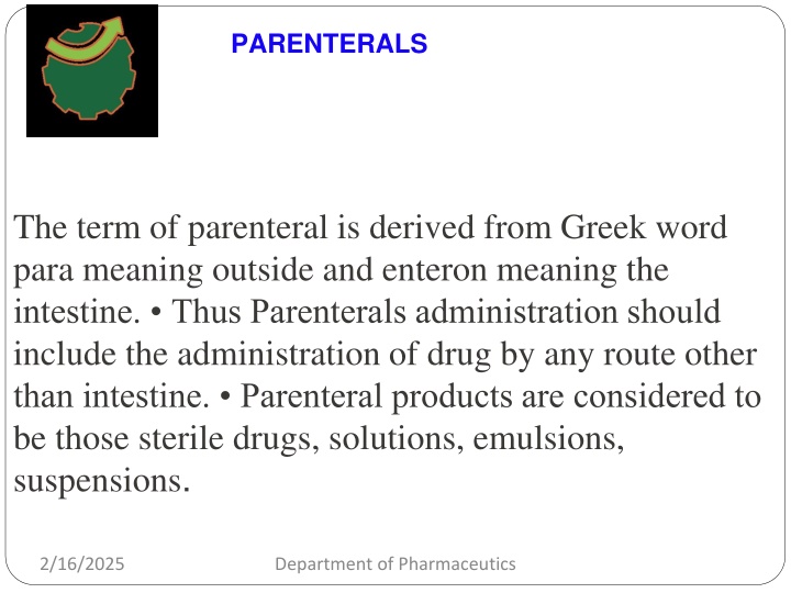 Parenteral Preparations