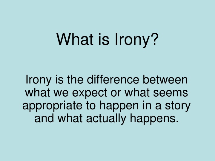 Irony in Literature