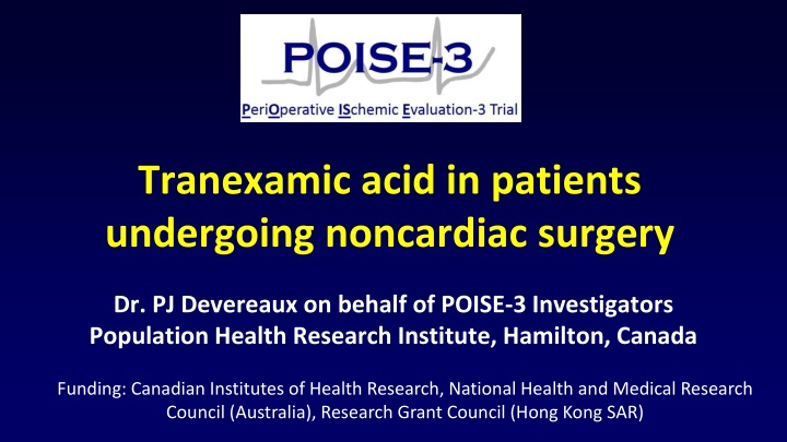 Tranexamic Acid in Noncardiac Surgery Patients