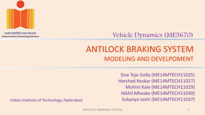 ANTILOCK BRAKING SYSTEM