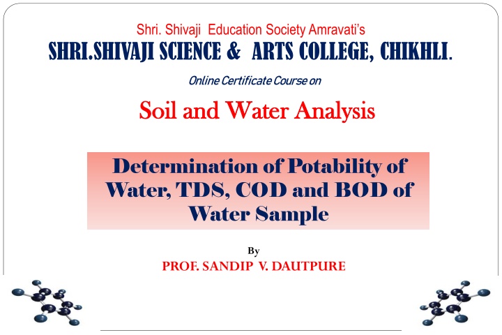 Online Certificate Course on Soil and Water Analysis