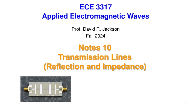 Electromagnetic Waves: Transmission Lines Reflection