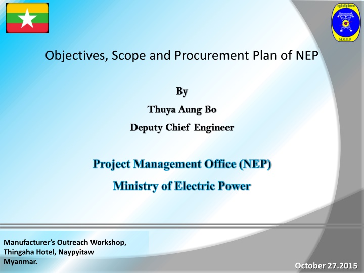 Objectives and Scope of National Electrification Plan in Myanmar