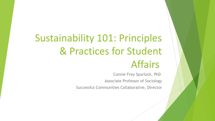 Sustainability Principles & Practices in Student Affairs