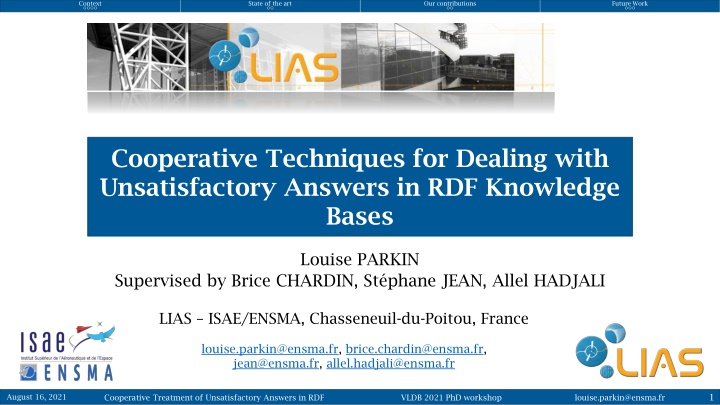 Cooperative Techniques for Dealing with Unsatisfactory Answers in RDF Knowledge Bases