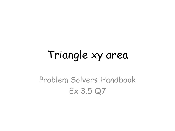 Triangle xy area