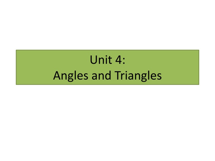 Angles and Triangles