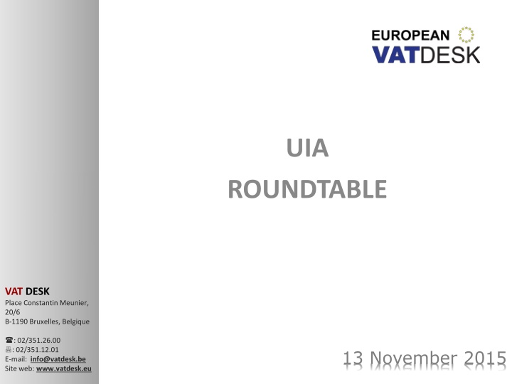 Key VAT Issues for Non-Profit International Organizations