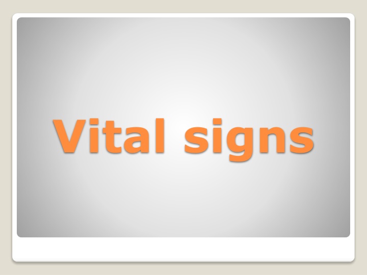 Vital signs