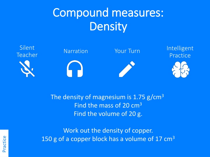 Compound measures:  Compound measures:  Density Density