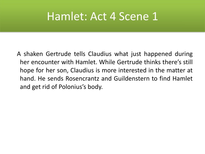 Hamlet: Act 4 Scene 1