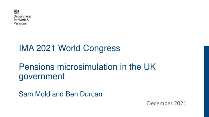Pensions microsimulation in the UK government