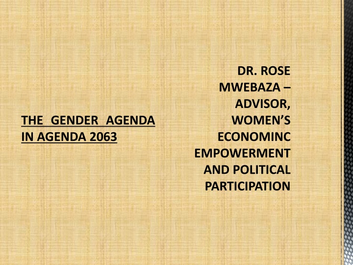 Empowering Women and Youth in Agenda 2063