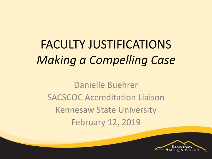 FACULTY JUSTIFICATIONS