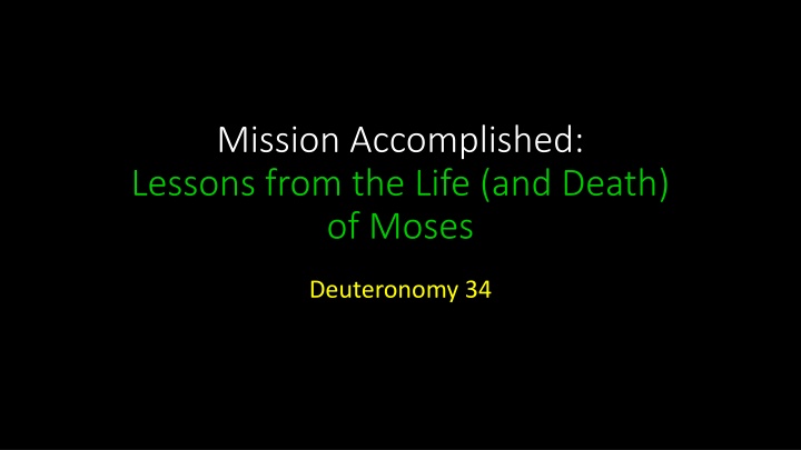 Lessons from the Life of Moses
