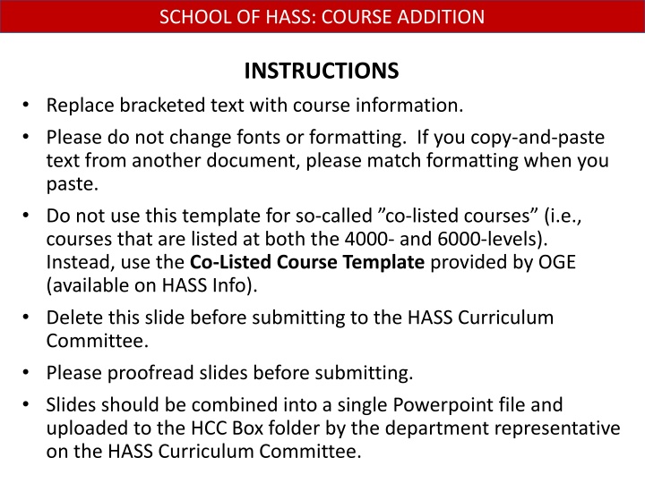 Course Addition Instructions