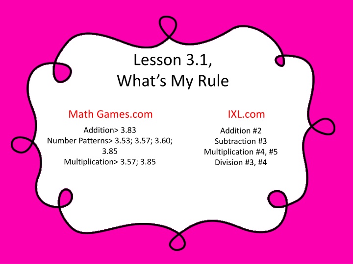 Math Games and Lessons for Addition, Subtraction, Multiplication, and Division