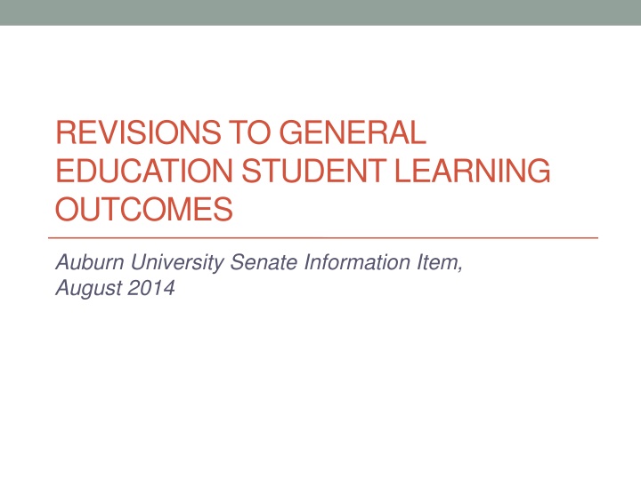 Revisions to General Education Student Learning Outcomes at Auburn University