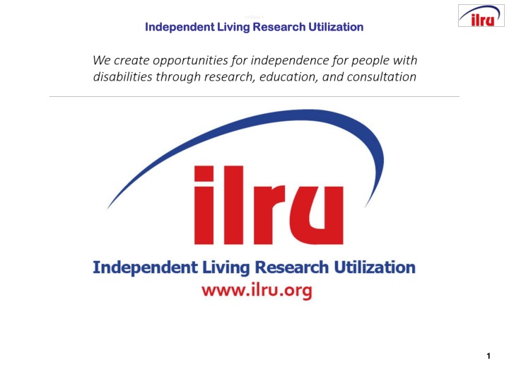 Independent Living Research Utilization