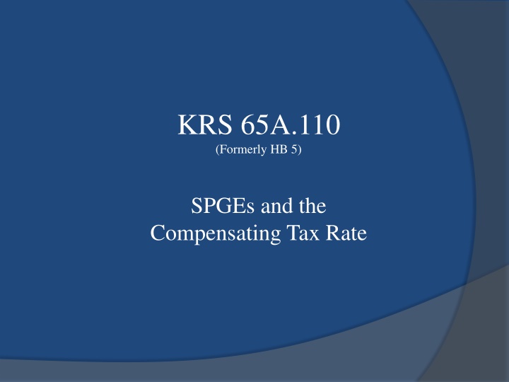 Compensating Tax Rate in SPGEs