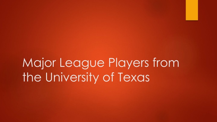 Major League Players from University of Texas