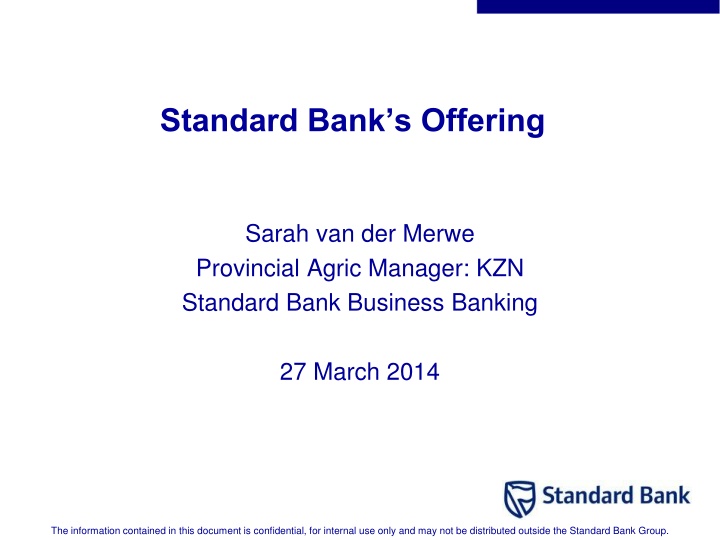 Standard Bank Agricultural Banking Overview