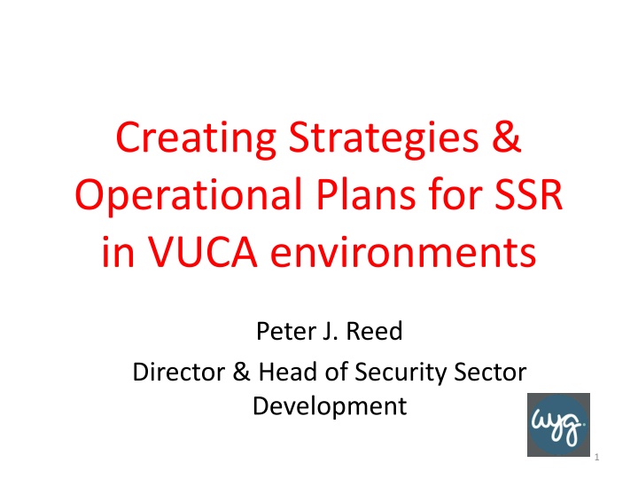 Strategies & Operational Plans for VUCA Environments