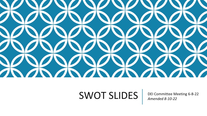 SWOT Analysis for DEI Committee Meeting: Strengths and Weaknesses
