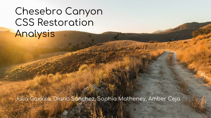 Chesebro Canyon CSS Restoration Analysis