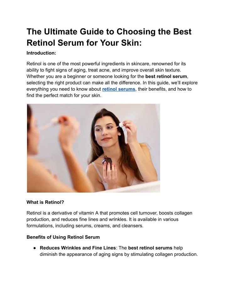 the ultimate guide to choosing the best retinol n.w