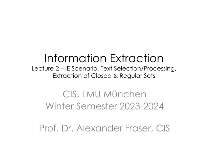 Information Extraction