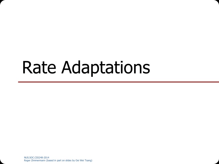 Rate Adaptations and Effects on TCP Simulation