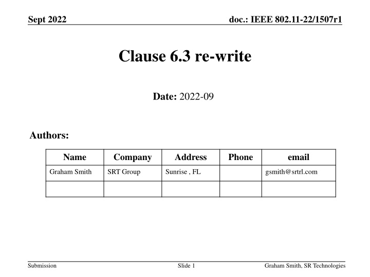 IEEE 802.11-22/1507r1 Clause 6.3 Revision Details