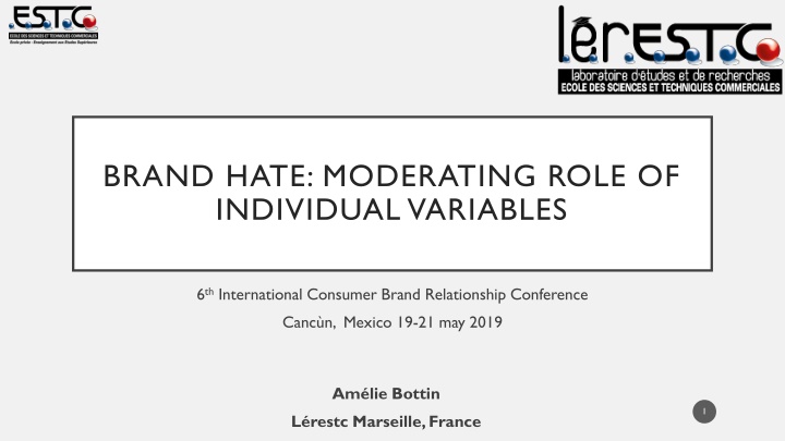 Brand Hate: Moderating Role of Individual Variables