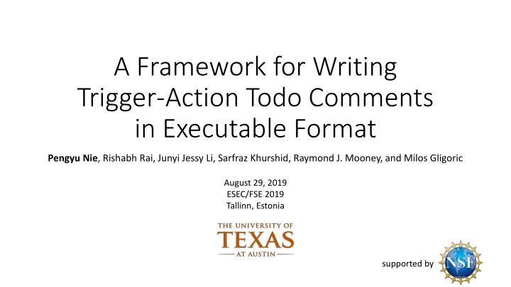 Framework for Writing Trigger-Action Todo Comments in Executable Format