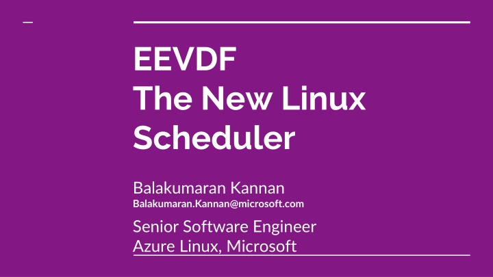 EEVDF: The New Linux Scheduler Overview