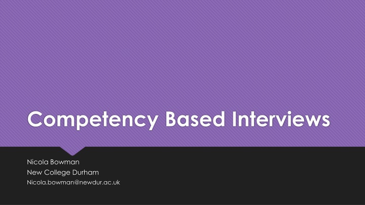 Competency Based Interviews