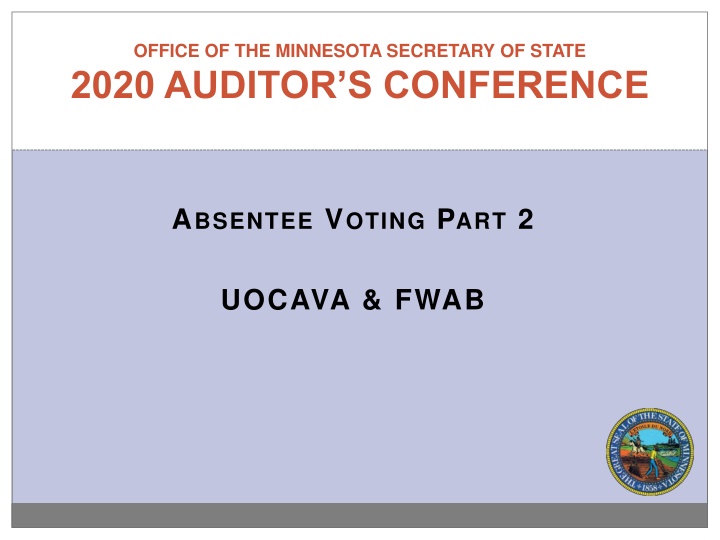 2020 AUDITOR’S CONFERENCE