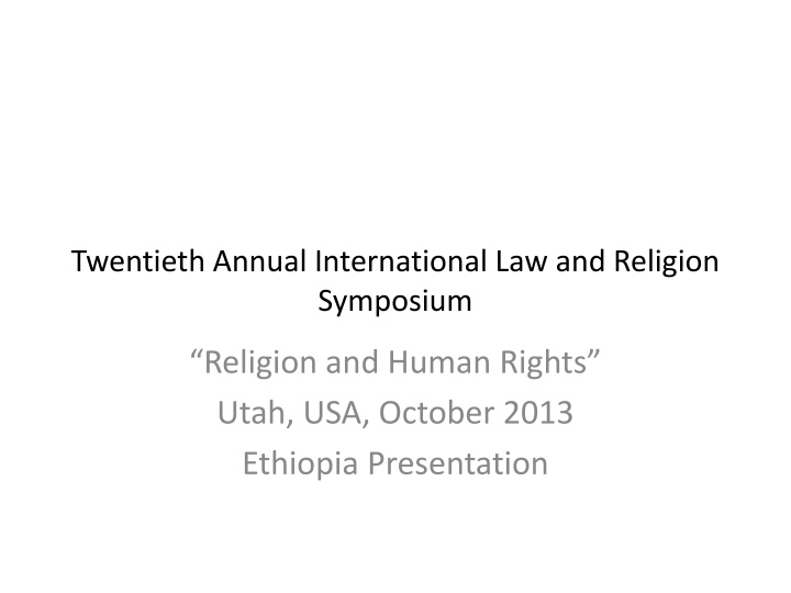 “Religion and Human Rights”