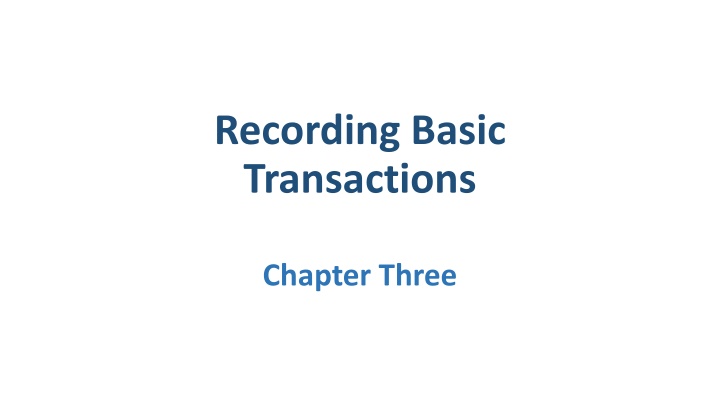 Recording Basic Transactions in Ledger Accounts