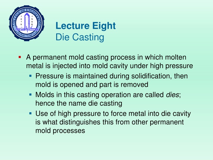 Lecture Eight